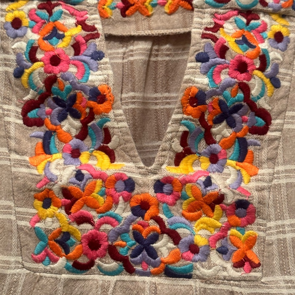 EUC THML Floral Embroidered Sleeveless Top Size Large - Picture 5 of 10